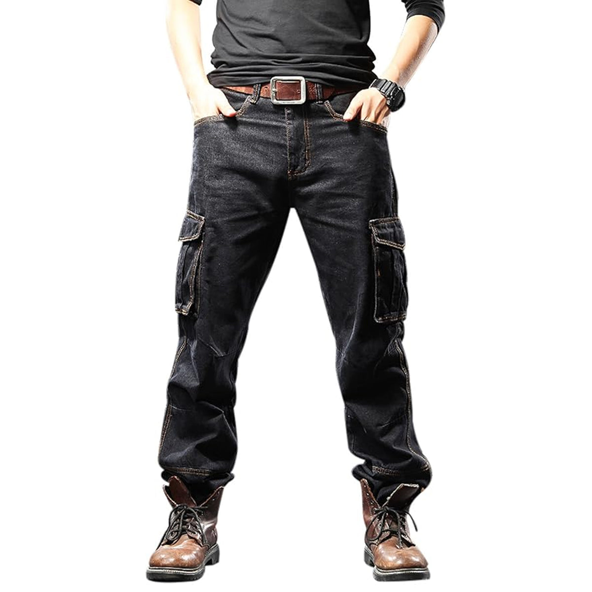 Orvinz Multi Pockets Denim Cargo Pant